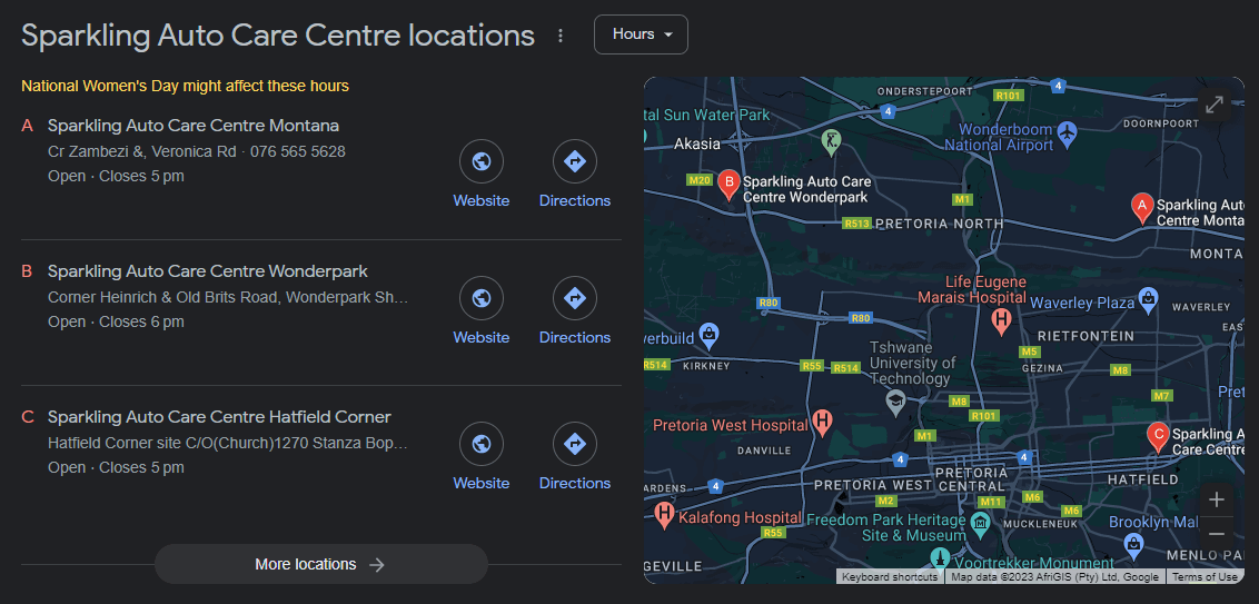 multiple locations on google business